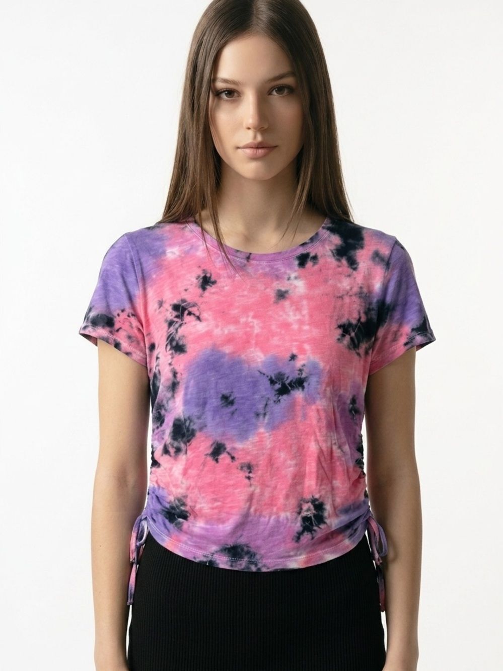 VICTORIA’S SECRET PINK | Tie-Dye Cinch Side Top Pink Purple Women’s Size Medium